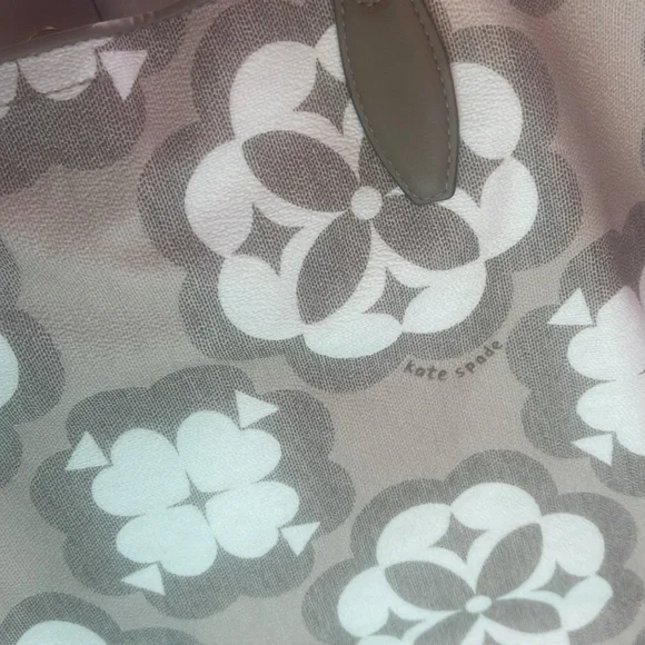 NWT Kate Spade ♠️ Flower monogram coated canvas tote natural multi w/pouch